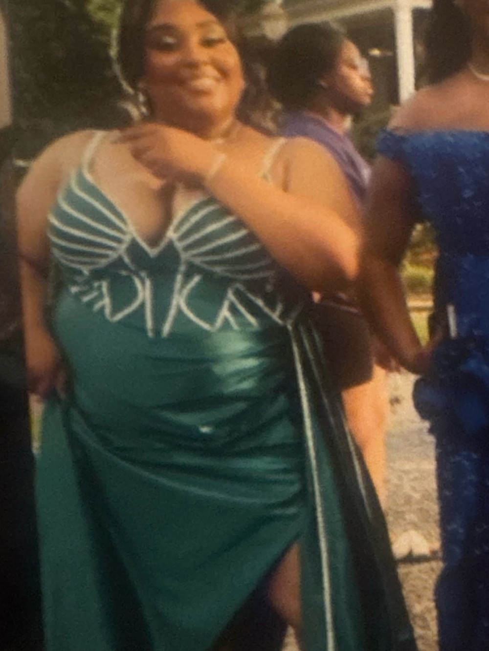 Royal Blue Off-Shoulder Sequin Gown